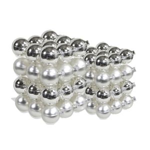 72x stuks glazen kerstballen zilver 4 en 6 cm mat/glans