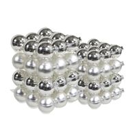 72x stuks glazen kerstballen zilver 4 en 6 cm mat/glans - thumbnail