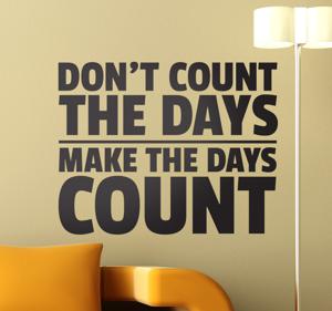 Sticker make the days count motivatie