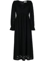 b+ab robe mi-longue volantée à volants - Noir