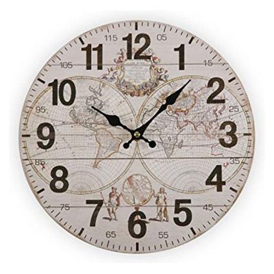 Muurklok Versa World Hout (28 x 28 x 9 cm)