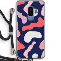 Memphis Shapes Pink: Samsung Galaxy S9 Plus Transparant Hoesje met koord