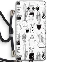 Cactusmotief: LG V30 Transparant Hoesje met koord