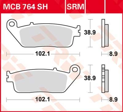 TRW Remblokken, en remschoenen voor de moto, MCB764SRM Sinter maxi scooter