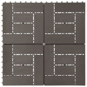 VidaXL Terrastegels 30x30 cm 1 m² hkc donkerbruin 11 st