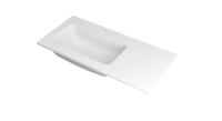 INK Wastafel Faktor polystone links met 1 kraangat 100 cm x 45 cm x 1,5 cm Mat wit 3407215