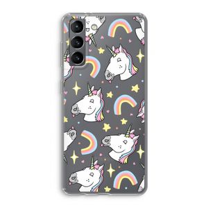 Rainbow Unicorn: Samsung Galaxy S21 Transparant Hoesje