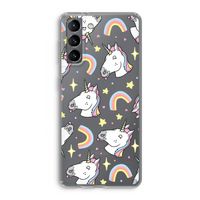 Rainbow Unicorn: Samsung Galaxy S21 Transparant Hoesje