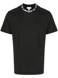 Lacoste t-shirt en piqué à logo en jacquard - Noir