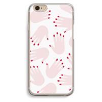 Hands pink: iPhone 6 / 6S Transparant Hoesje