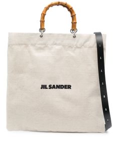 Jil Sander sac à main à anse en bambou - Tons neutres