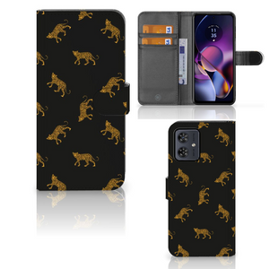 Telefoonhoesje met Pasjes voor Motorola Moto G54 Leopards