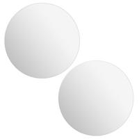 Plak spiegel tegels - 2x stuks - glas - zelfklevend - D39.9 cm - rond
