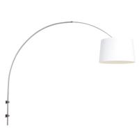 Steinhauer Wand booglampSparkled met witte lampenkap - 8197ST