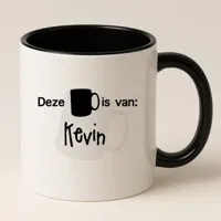 Mok met naam (zwart)