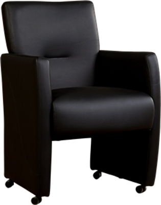 Zwarte leren moderne eetkamerfauteuil Pleasure - Toledo Leer Nero (zwart leer)