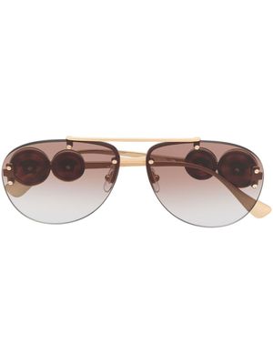 Versace Eyewear lunettes de soleil Medusa Head à monture pilote - Or