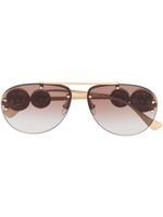 Versace Eyewear lunettes de soleil Medusa Head à monture pilote - Or Versace Eyewear lunettes de soleil Medusa Head à monture pilote - Or