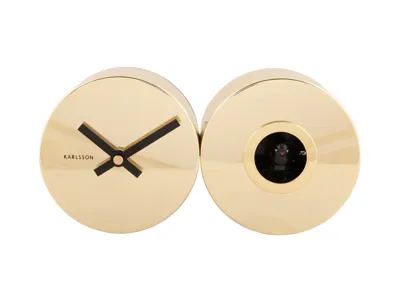 Wall clock Duo Cuckoo gold plated