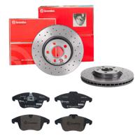 Remmenset, remschijf BREMBO, Remschijftype: Geperforeerd / Geventileerd, Inbouwplaats: Vooras, u.a. für Land Rover, Ford, Volvo