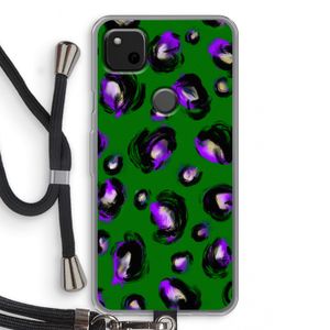 Green Cheetah: Pixel 4a Transparant Hoesje met koord