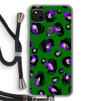 Green Cheetah: Pixel 4a Transparant Hoesje met koord