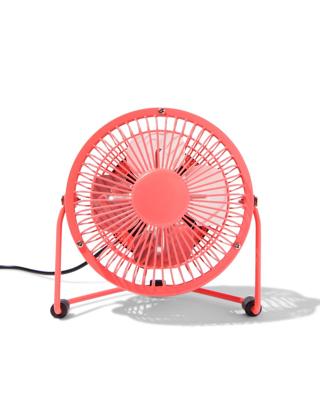 HEMA Tafelventilator USB retro neon oranje Ø10cm (roze)