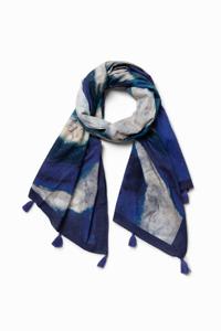 Sjaal met artistieke print - BLUE - U