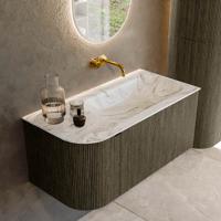 Badmeubel Mondiaz Kurve-Dlux | 95 cm cm | Meubelkleur Shadow | Wastafelkleur Glace | Solid surface | Wasbak rechter zijde spoelbak | Zonder kraangat(en) Badmeubel Mondiaz Kurve-Dlux | 95 cm cm | Meubelkleur Shadow | Wastafelkleur Glace | Solid surface | Wasbak rechter zijde spoelbak | Zonder kraangat(en)