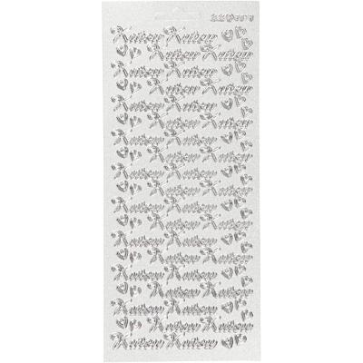 Creativ Company Stickers, kutsu, vel 10x23 cm, zilver, 1 vel