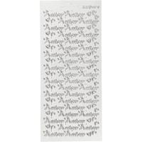 Creativ Company Stickers, kutsu, vel 10x23 cm, zilver, 1 vel