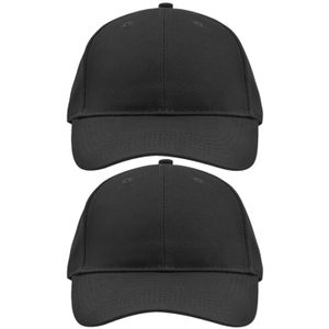 6x stuks 6-panel baseball zwarte caps voor volwassenen