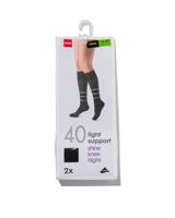 HEMA 2-pak kniekousen licht ondersteunend 40 denier zwart (zwart)