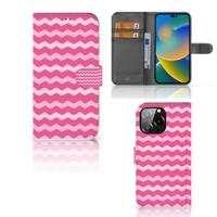 iPhone 14 Pro Max | Telefoon Hoesje | Waves Pink | Portemonnee hoesje