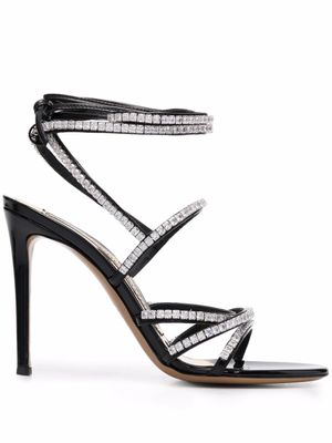 Alexandre Vauthier sandales à ornements en cristal - Noir