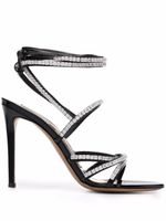 Alexandre Vauthier sandales à ornements en cristal - Noir