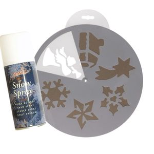 Kerst raamsjablonen/raamdecoratie - 6 vormen - met sneeuwspray