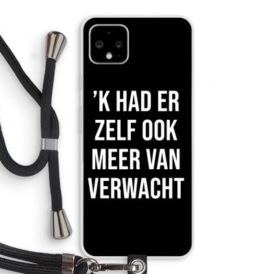 Meer verwacht - Zwart: Pixel 4 XL Transparant Hoesje met koord