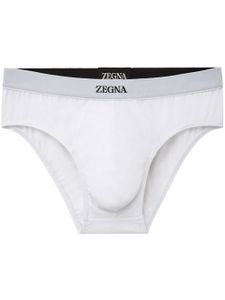 Zegna slip en coton à logo imprimé - Blanc