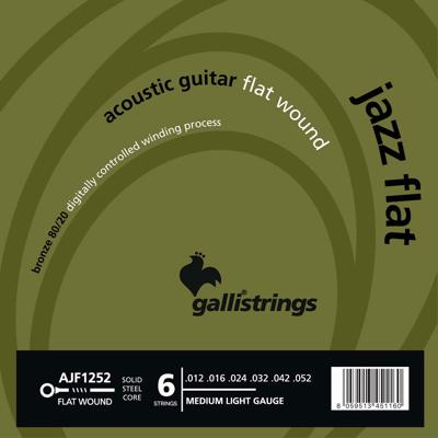 Galli AJF1252 Flat Bronze 80/20 Flatwound Akoestische Gitaarsnaren (12-52) Medium Light