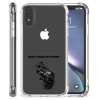 Apple iPhone Xr Anti Shock Case Gun Don&apos;t Touch My Phone