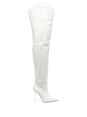 Paris Texas bottes Paloma à ornements en cristal 115 mm - Blanc