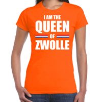 I am the Queen of Zwolle Koningsdag t-shirt oranje voor dames - thumbnail