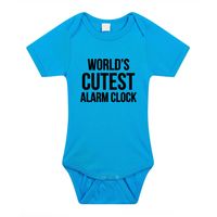 Worlds cutest alarm clock cadeau baby rompertje blauw jongens