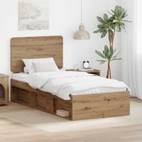 Bedframe Ambachtelijk eiken 90 x 200 cm Massief grenenhout