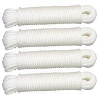 AMIG paracord touw - 4x - 15 meter - D5mm - 110kg - PE/PVC - wit