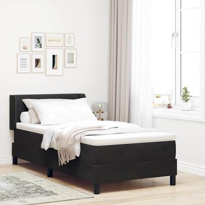 Boxspringbed met matras fluweel zwart 90x200 cm