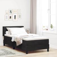 Boxspringbed met matras fluweel zwart 90x200 cm
