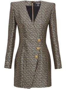 Balmain robe courte à motif monogrammé - Noir