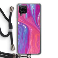 Paarse stroom: Samsung Galaxy A12 Transparant Hoesje met koord Paarse stroom: Samsung Galaxy A12 Transparant Hoesje met koord